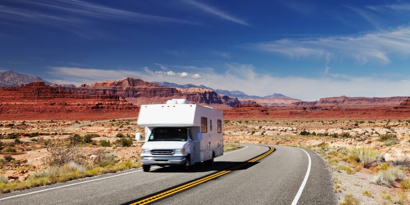 Camper roadtrip door West Amerika